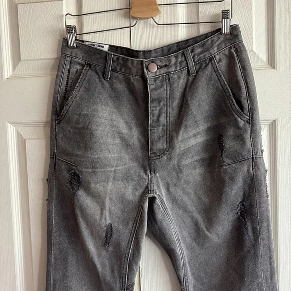 •One Teaspoon Distressed Gray Chino Denim Jeans - Picture 6 of 12